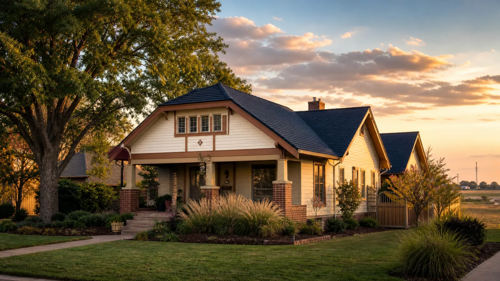 Residential roof in El Reno, Oklahoma, a Canadian County town on the western edge of the OKC storm corridor