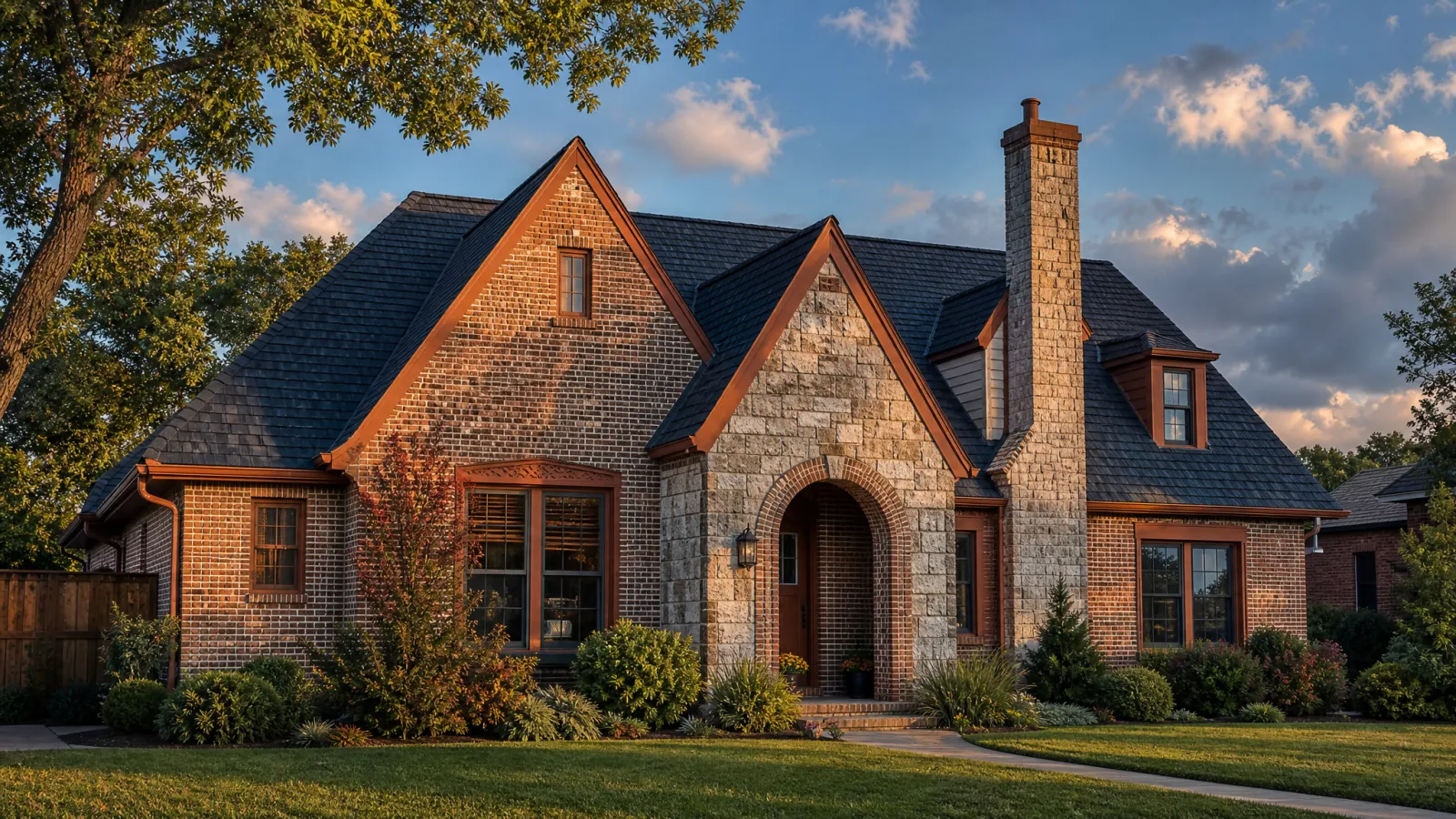 Residential roof in Shawnee, Oklahoma, a Pottawatomie County city east of the OKC metro